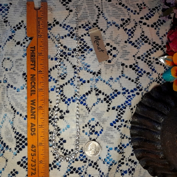 NWT Y2K Monet Silvertone & Rhinestone Iced-Out Adjustable Necklace - Picture 8 of 13